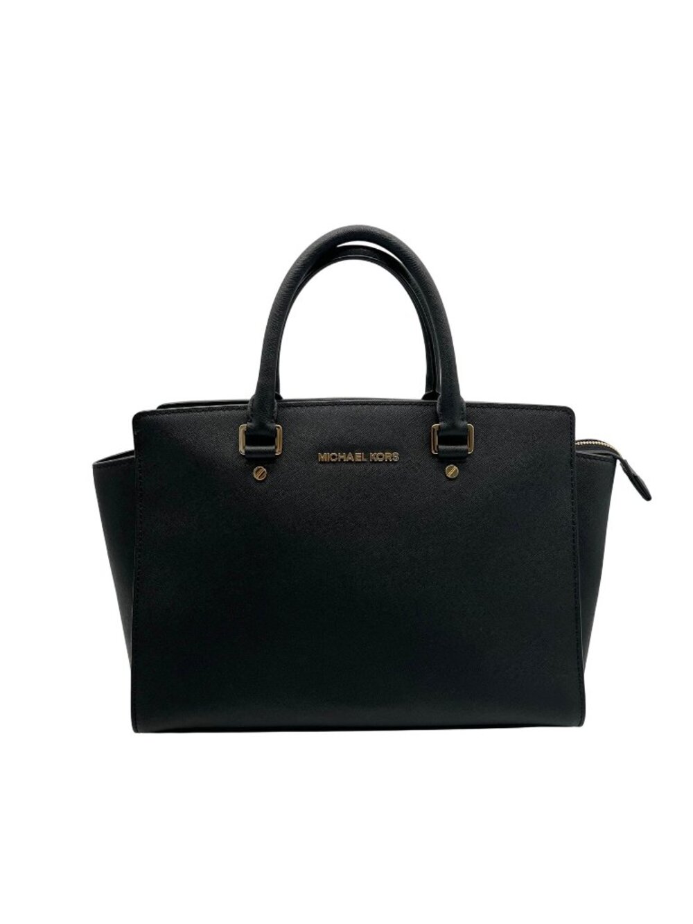 Michael Kors Black Saffiano Leather Selma Convertible Satchel Bag
